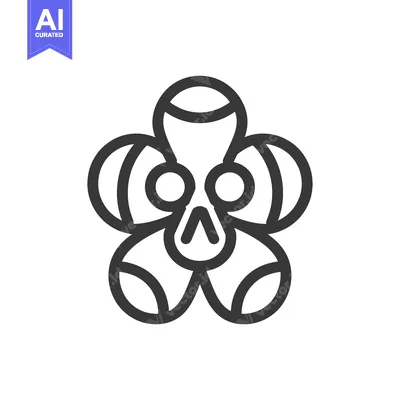 Aset desain premium: A symmetrical graphic depicts a stylized floral five petal symbol