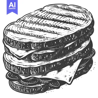 Popular premium asset: Delicious Stacked Sandwich Showing Grilled Bread Cheese and Fillings