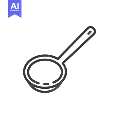 Popular premium asset: Simple Ladle Icon: Clean Line Art on White Background