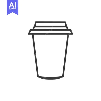 Popular premium asset: A simple black and white line drawing of a coffee cup
