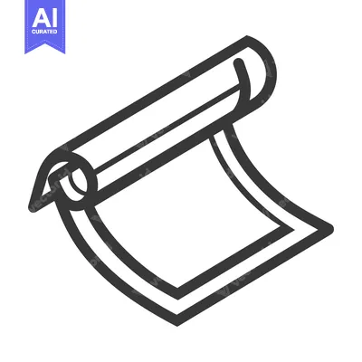 Aset premium populer: A single sheet of paper shown in a curled open state