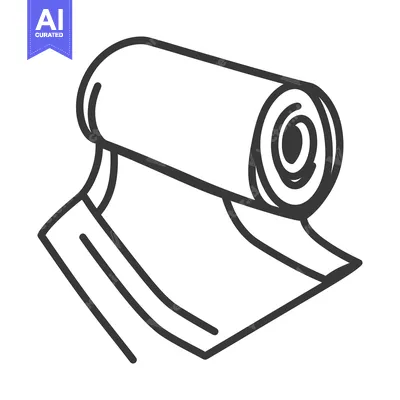 Aset premium populer: A graphic drawing depicts a partially unrolled paper roll