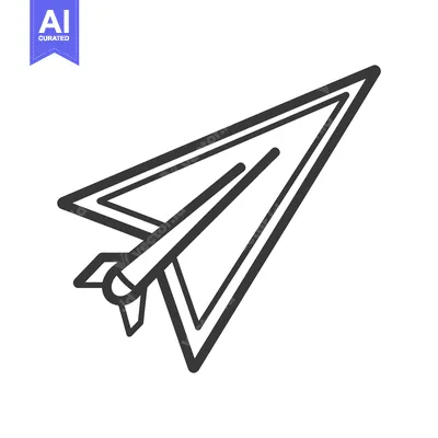 Premium design asset: A stylized illustration of a paper airplane against a white background
