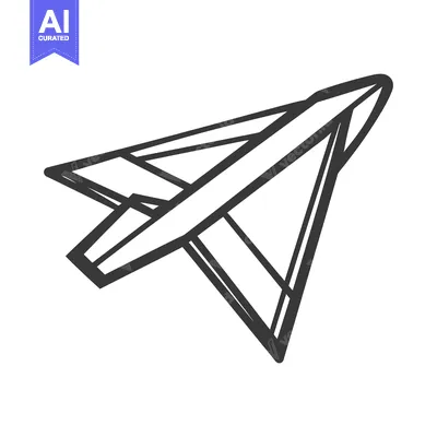 A simple line drawing of an airplane in flight