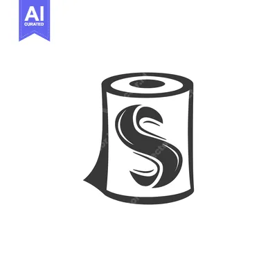 Aset desain premium: Paper Towel Roll with Stylized Letter S