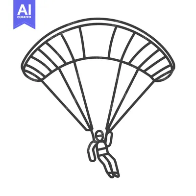 Popular premium asset: Minimalist Parachuting Icon: Skydiver Descending with Open Parachute,