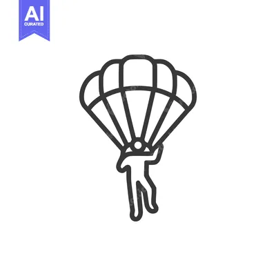 Popular premium asset: Minimalist Parachuting Icon: Skydiver Descending with Parachute