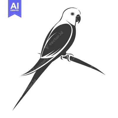 Aset desain premium: A monochrome image of a bird perched on a branch
