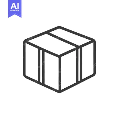 A simple vector illustration depicting a closed cardboard box