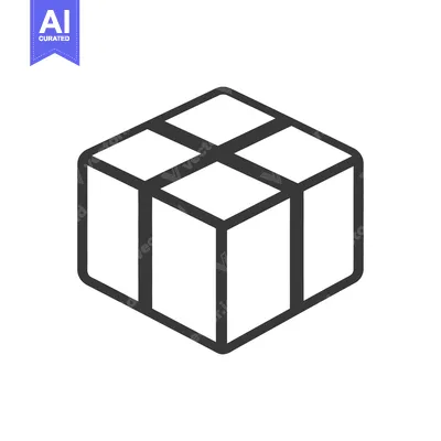 Popular premium asset: Simple black and white illustration of a three dimensional cube