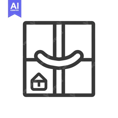 Premium design asset: An outlined graphic depiction of a packaged gift ready for delivery