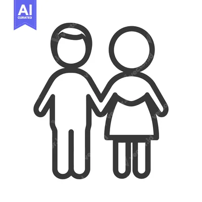 Popular premium asset: Two simplified figures of people holding hands together