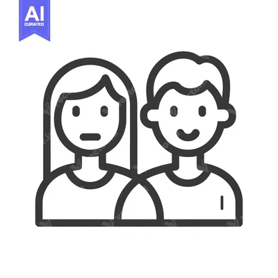 Aset desain premium: Vector illustration depicting a woman and a man smiling together