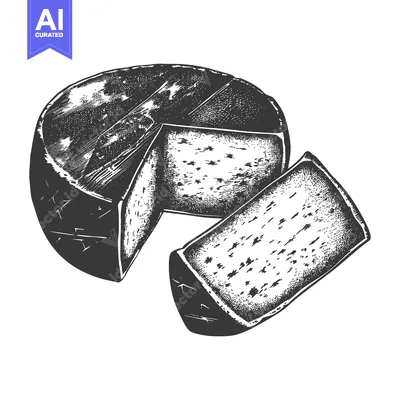 Popular premium asset: A monochrome drawing shows cheese with a piece cut out