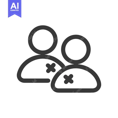 Aset premium populer: Two People Icon with Cross, Minimalist Design, Teamwork Symbol