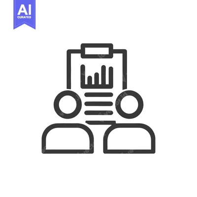 Aset premium populer: Business Team Reviewing Data Chart on Clipboard Icon, Minimalist Desig