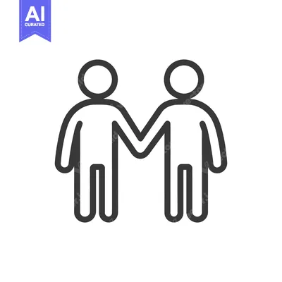Popular premium asset: Two simple human figures holding hands in unity