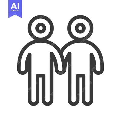 Two simplified figures holding hands together in unity