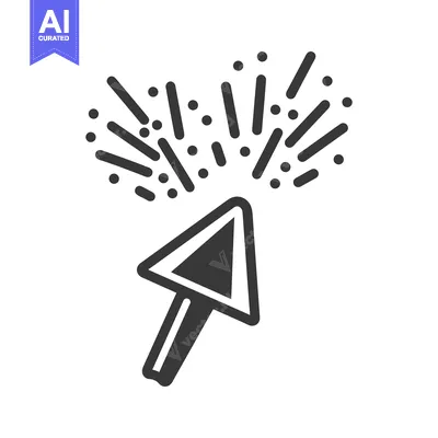 A stylized illustration of a shooting arrow with exploding particles