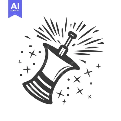 Aset premium populer: A simple graphic illustration of a party noise maker