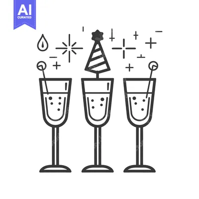Three Champagne Glasses Celebrating A Special Festive Occasion