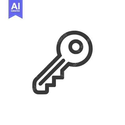 Premium design asset: Minimalist Key Icon: Bold Outline on White Background, Security Symbol