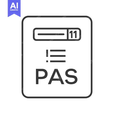The icon depicts various symbols and the text PAS inside a square fram