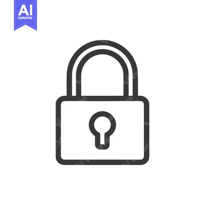 Aset premium populer: Bold Outline Padlock Icon on White Background, Security Symbol