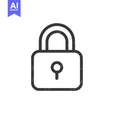 Premium design asset: Bold Outline Padlock Icon on White Background, Security Symbol