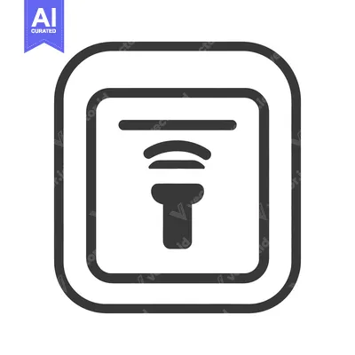 Aset premium populer: A black and white icon displaying wireless communication symbol