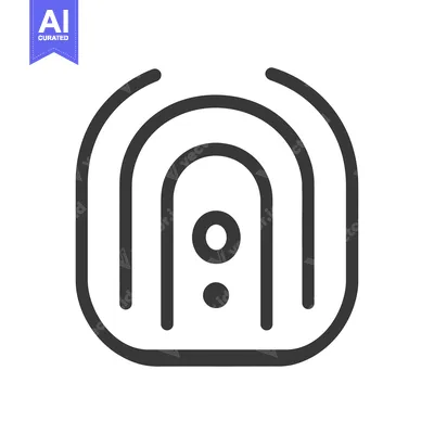 An abstract illustration showing concentric arches and two dots