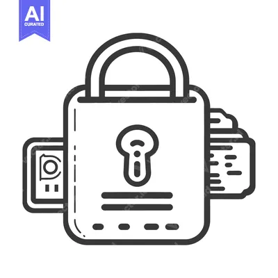 Aset desain premium: An illustrative image of a closed security lock mechanism