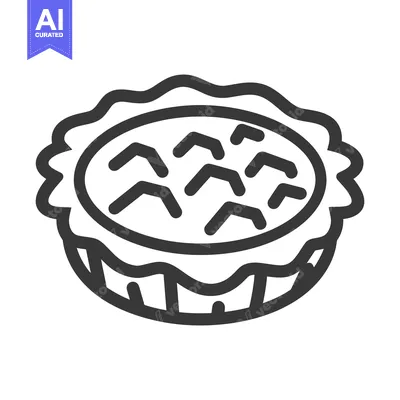 Premium design asset: A simple illustration depicting a pie baked within a fluted crust
