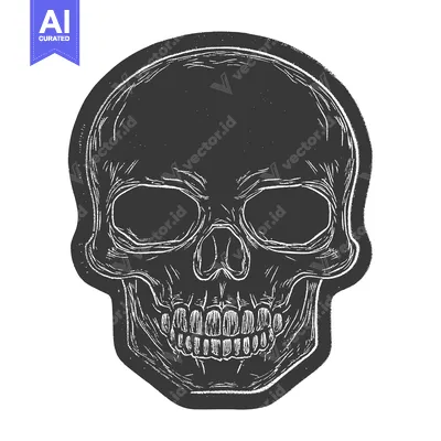 Premium design asset: The illustrated skull graphic displays the human skeletal structure on