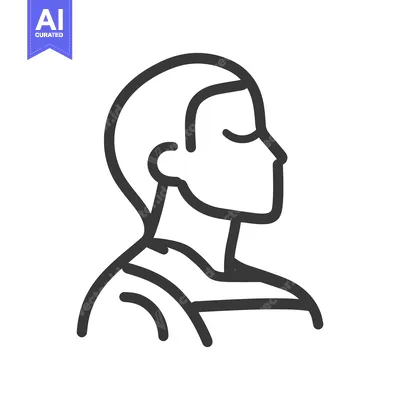 Popular premium asset: A simple line drawing showing the side view of a person
