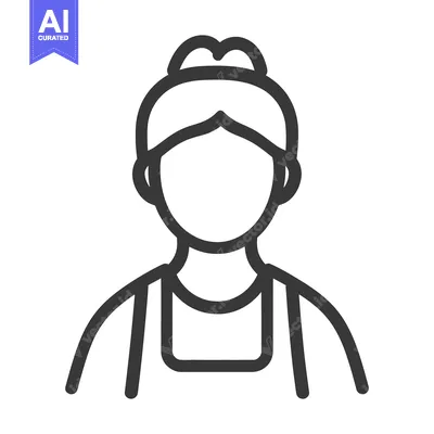 Aset desain premium: A graphic illustration depicts a woman with her hair in a bun