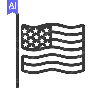 An illustration of a waving flag with stars and stripes