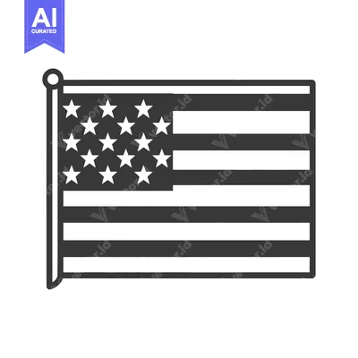 Black and white depiction of a classic national flag image