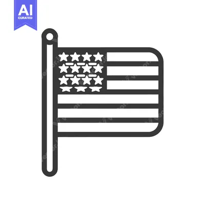 A simple monochrome illustration showing the flag on a pole