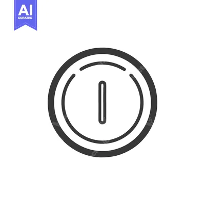 Aset premium populer: Minimalist Power Button Icon: Clean Design on White Background