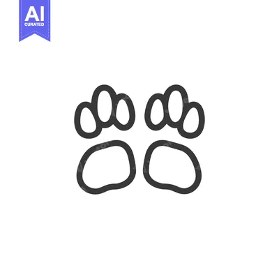 Popular premium asset: Two animal paw prints displayed in a minimalistic design style