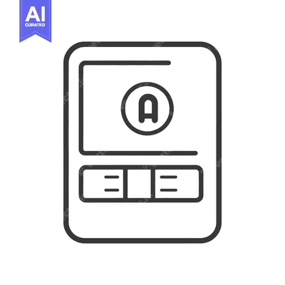 Aset premium populer: A simple graphic illustration of a display panel with buttons