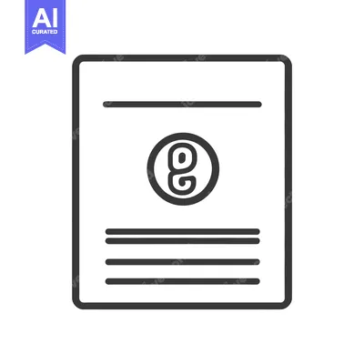 Document containing a circular symbol with a unique letter