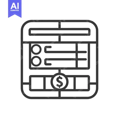 Aset desain premium: An abstract graphic illustration of a financial calculation device or