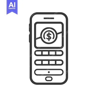 Aset desain premium: A smartphone screen displays a digital financial transaction icon clea