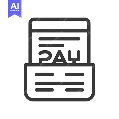 Aset desain premium: Simple icon depicting a document with the word pay on it