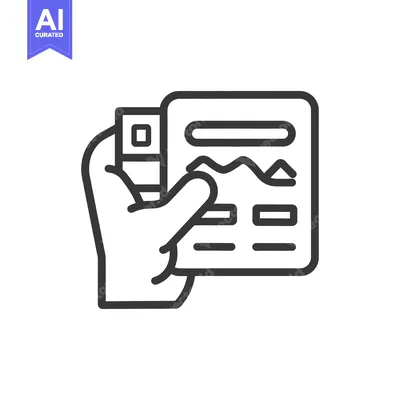 Aset premium populer: A human hand holds a rectangular screen or device showing data
