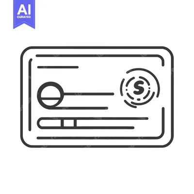 Popular premium asset: An illustrated symbol of a card with rounded rectangle outline