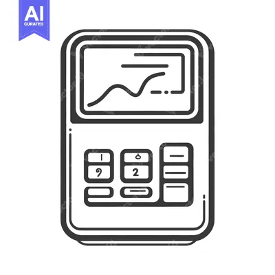Aset desain premium: An outlined illustration depicting a small electronic device for measu