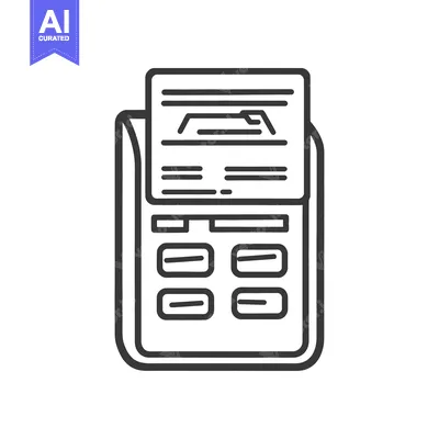 Premium design asset: An illustration shows a credit card machine with a receipt